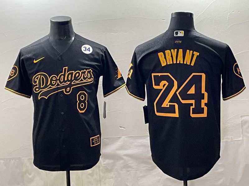 Men 2025 Los Angeles Dodgers #24 Bryant Black Five generations Nike MLB Jersey style 003->los angeles dodgers->MLB Jersey